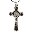 Crucifix Medal of St. Benedict Necklace - 2" in Height - IMPORTED FROM ITALY
