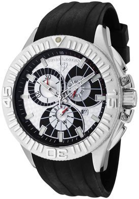Mens Evolution Chronograph Silver Black Rubber