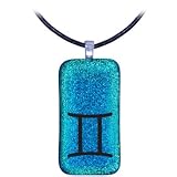 GEMINI Zodiac - Dichroic Glass Pendant Charm with .925 bail
