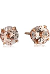 10k Rose Gold Morganite Round Stud Earrings