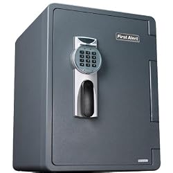 First Alert 2096DF Waterproof Fire Safe with Digital Lock, 2.14 Cubic Foot, Gray