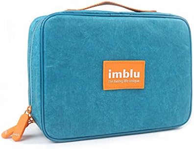 Imblu Multi-functional Men's Women's Waterproof (Tyvek) Travel Accessories Toiletry Bag,Cosmetic Makeup Organizer Storage Hand Bag Pouch (Large, Navy Blue)