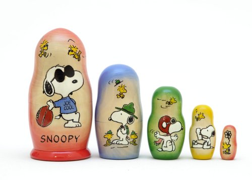 Snoopy Joe Cool Russian Nesting Doll 5pc./5