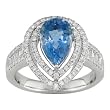 18K White Gold Aquamarine and Diamond Ring