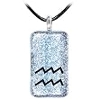 Holly Lynn Silver AQUARIUS Zodiac Dichroic Glass Necklace