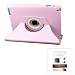 360 Degrees Rotating Stand Pink Leather Cover Case for Apple iPad 2 With Smart Cover Feature Wake Up/Sleep