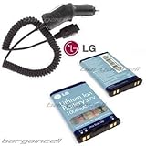 2-Piece OEM Original Value Combo Pack Of LG VX3400 Vx6100 Vx3200 Vx4650 Vx4700 Ax4750 Vx8300 Vx8100 Vx3300 Pm325 Pm225 Vi-125 Mm-535 VX5300 Includes: Sbpl0081001 Oem Original Standard Lithium-ion Battery + OEM Original Vehicle Cigarette Lighter Power Charger with IC Chip