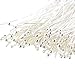 200 Silver Plated Solid Brass Ball Head Pins For Jewelry Making Earrings-24 Gauge, (50mm or 2 inches)