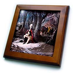 George Washington Prays at Valley Forge - 8x8 Framed Tile