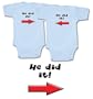 He Did It, Twin Boys Gift Set (Includes 2 Bodysuits)