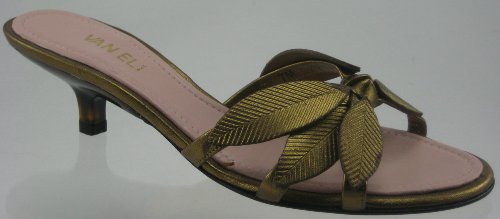 Vaneli Varde Women's Low Heel Slide Sandals Bronze Silver