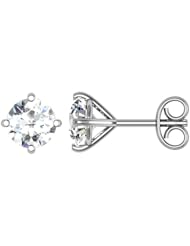 1.50 Ct Solitaire Round Cut Diamond Stud Earrings Studs SI3 14K