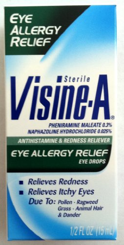 allergy eye drop Discount Visine-A Eye Allergy Relief Eye Drops 0.5 Oz (Pack of 3)