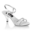3 Inch Sexy Bridal Shoe Stiletto Heel Ankle Strap Mini-Platform Rhinestones Silver