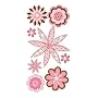 Essentials Large Dimensional Stickers: Pink & Brown Sketch Flowers
