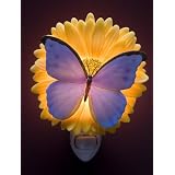 Blue Butterfly and Gerber Daisy Night...