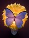 Flowers of Light Night Lights Blue Butterfly on Gerber Daisy