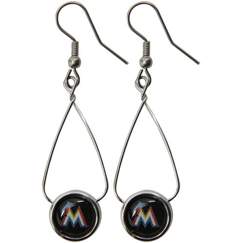 Miami Marlins Ladies French Loop Dangle Earrings
