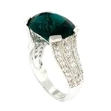Vintage/Modern Engagement Ring w/Emerald & White CZs