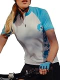 Ladies Sublimited Turquoise Print Cycling Biking Jersey-XL