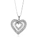 1.00ct TDW Diamond Heart Pendant/Necklace in Sterling Silver with 18