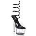 6 1/2 Inch Women's Sexy High Heel Shoes Spiral Ankle Wrap Fashion Shoe Black / Clear