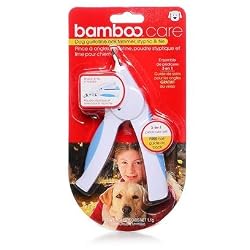 Bamboo Dog Guillotine Nail Trimmer with Styptic and File (Colors Vary)