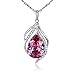 Sue's Secret Fuchsia Pink Teardrop of Angel Pendant Necklace Jewelry Gift with Crystals from Swarovski
