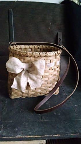 Small Tote/Purse Basket with Burlap Bow