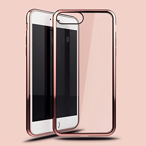 iPhone 7 Case, Vomocase Slim Plating Crystal Clear Soft TPU Gel Shockproof Cover Case for iPhone 7 ,4.7 inch (2016) (Rose Gold)