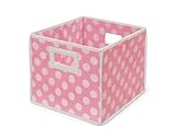 Badger Basket Folding Nursery Basket/Storage Cube, Pink Dot