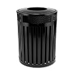 Rubbermaid Commercial Steel 37 Gallon Avenue Open Top Waste Receptacle, Large, Round, Black