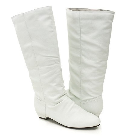 Flat White GoGo Boots Womens Shoes