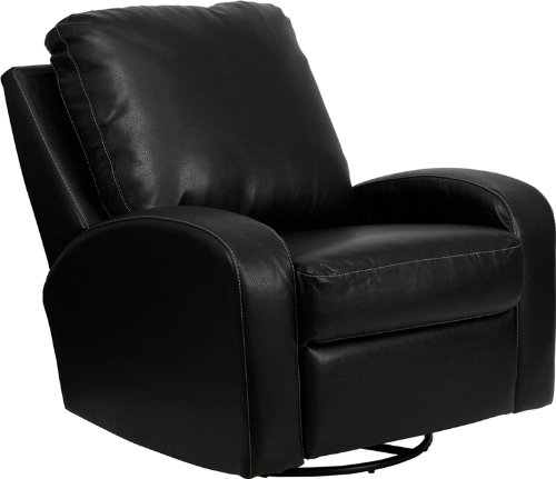 Flash Furniture AM-9410-4111-GG Contemporary Thomas Black Leather Swivel Glider Recliner On Sale