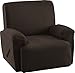 Chezmoi Collection Brooks Black Micro Suede 4-Way Stretch Slipcover Recliner