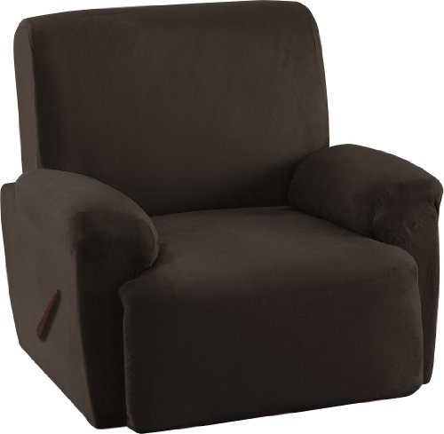 Chezmoi Collection Brooks Black Micro Suede 4-Way Stretch Slipcover Recliner