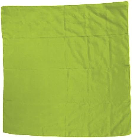 Dakota Bandanas Brand Solid Cowboy Buckaroo Wild Rag Silk Scarves 34" (Lime)