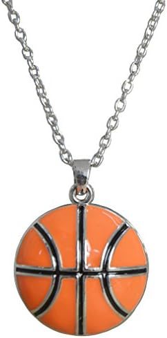 NewBurn Basketball Rhinestone Charming Chain Big Pendant Necklace - Red#3 NoSize