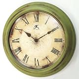 Infinity Instruments Amber - Antiqued Green Metal Wall Clock