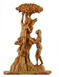 Adam and Eve in the Garden olive wood Statue - Museum quality ( 12 inches high )