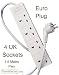 European Multi Travel Adapter: - 2 pin plug, 4 UK sockets and 1.5m flex, suitable for Spain; with free standard UK Postage.