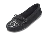 Studded Minnetonka Moccasin in Black