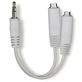 3.5MM Stereo Y-cable Ipod White 3.5MM Plug To 2 3.5MM Jacks