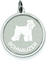 Sterling Silver Schnauzer Disc Charm Pendant Jewelry