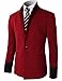 H2H Mens Casual Slim Fit Blazers One Button of Mandarin Collar Ponte Fabric