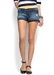 Mango Women's Distressed Denim Fabric Short