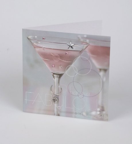 Photo Cocktail Card with Wine Charm