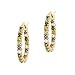 18k Gold over Sterling Silver Multi Gemstone Hoop Earrings