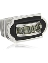 T Tahari Jet and Crystal East West Stretch Ring, Size 7