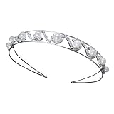 Bridal Wedding Crystal Pearl Cluster Headband Tiara